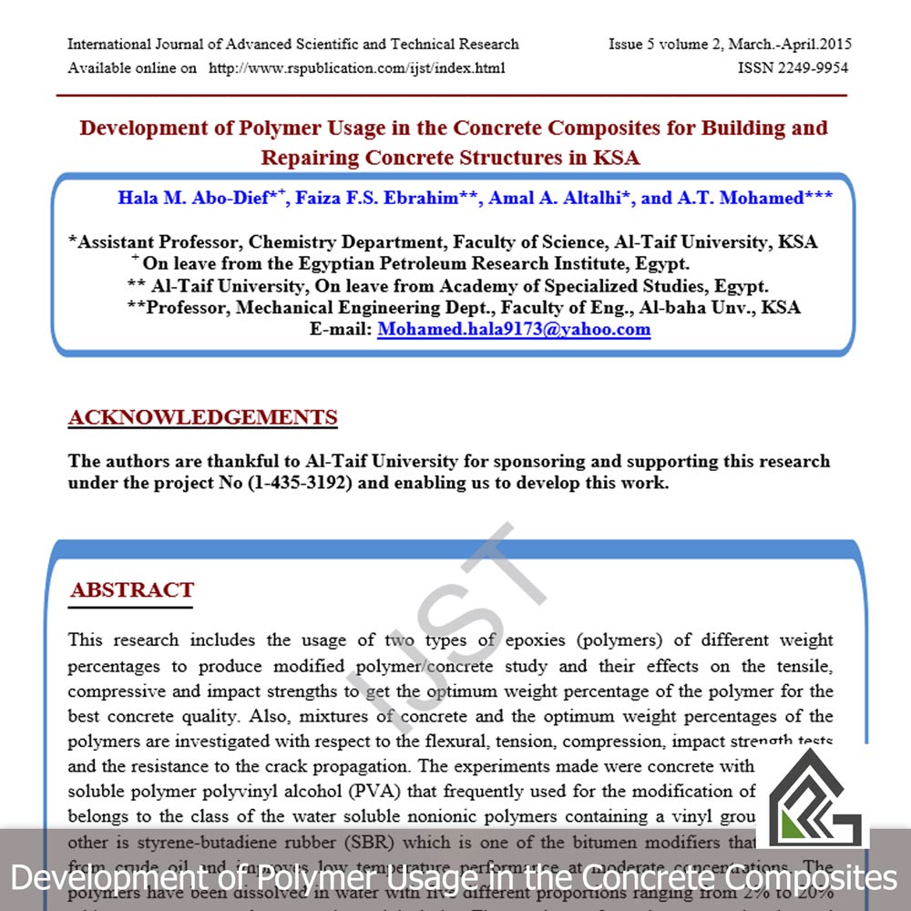 Development of Polymer Usage in the Concrete Composites